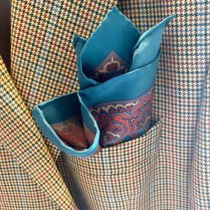 Brand New Paisley Silk Pocket Square